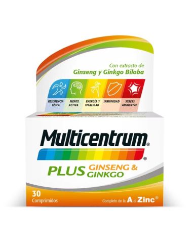 multicentrum plus ginseng ginkgo 30 comprimidos
